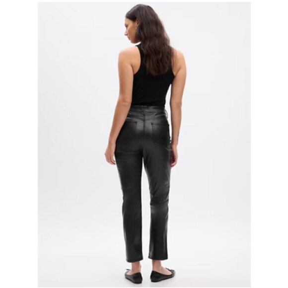 GAP High Rise Vegan Leather Vintage Slim Ankle Jeans Black Size 30/10 RT$90 NEW - Picture 9 of 15